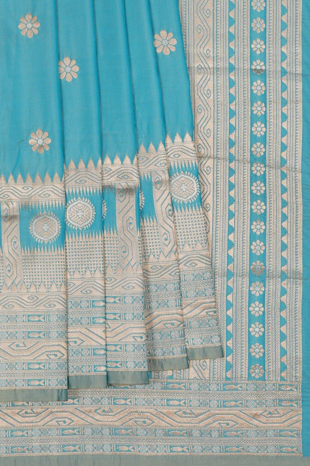 Image of Banarasi Silk Blue Saree