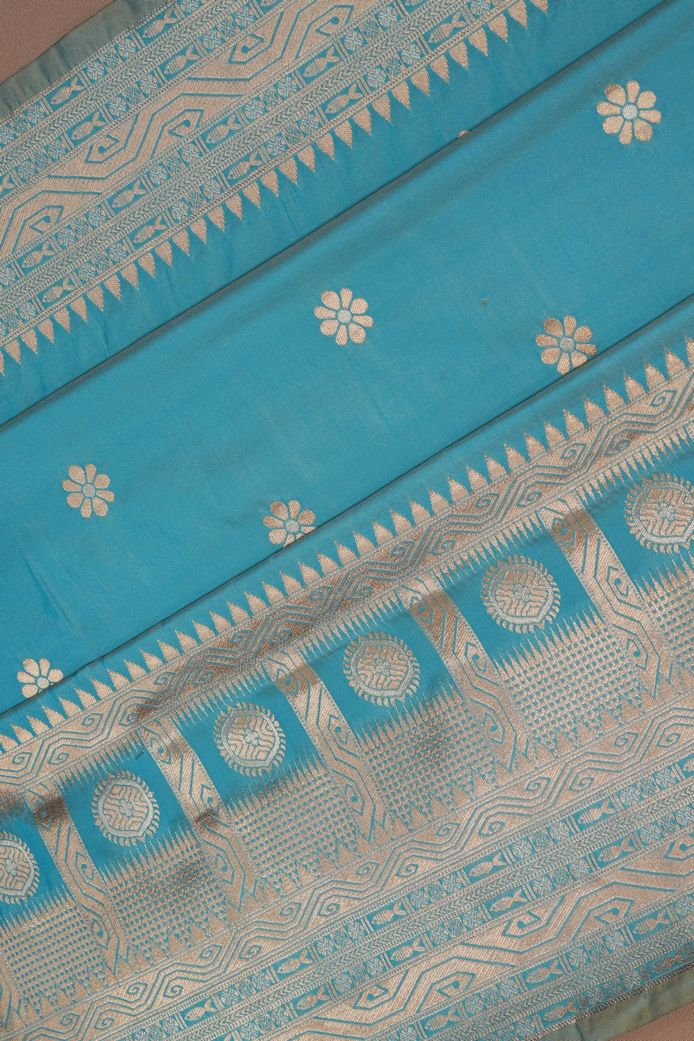 Image of Banarasi Silk Blue Saree