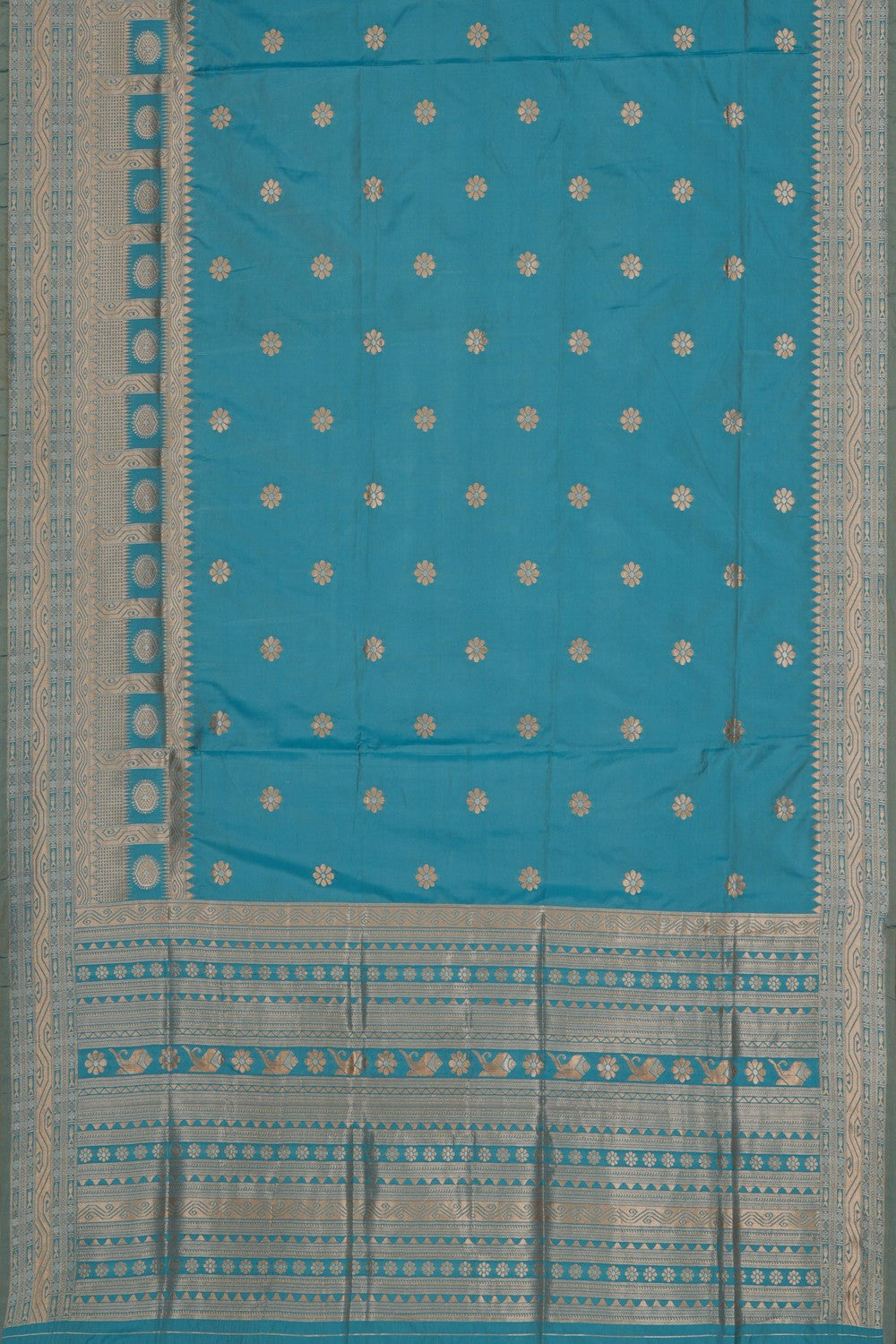 Image of Banarasi Silk Blue Saree