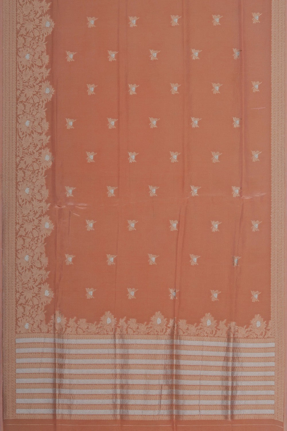 Image of Banarasi Tissue Silk Peach Saree