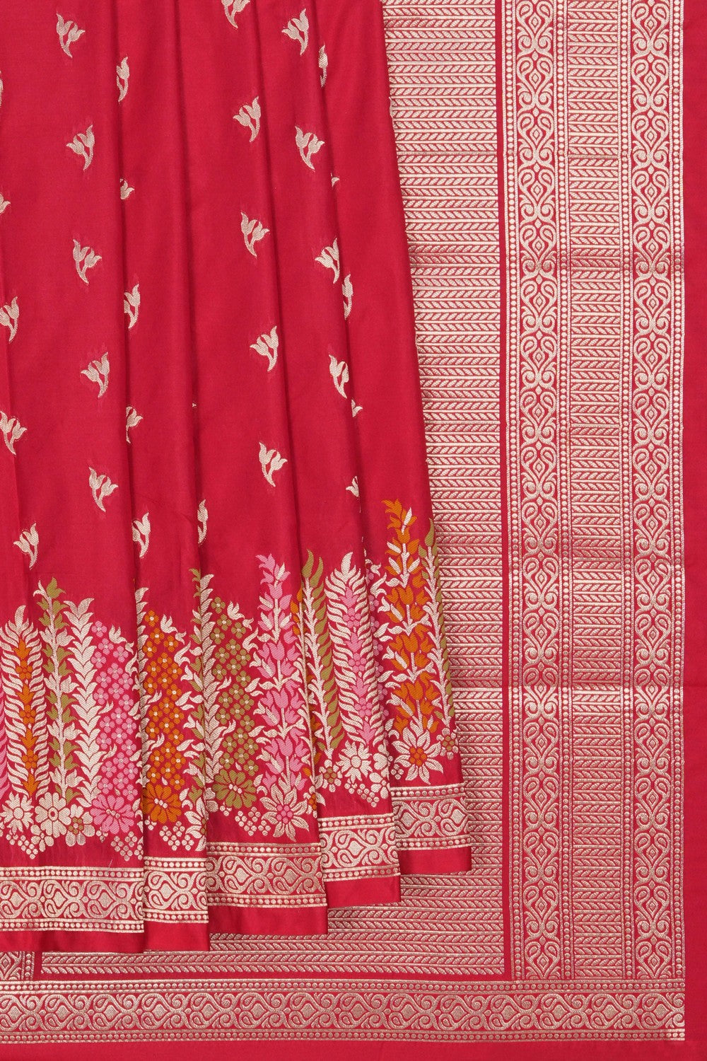 Image of Banarasi Silk Red Saree