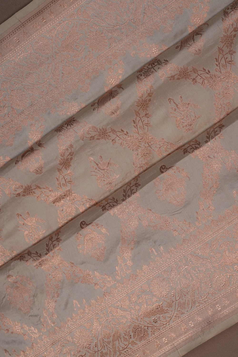 Image of Banarasi Silk Off-White Saree