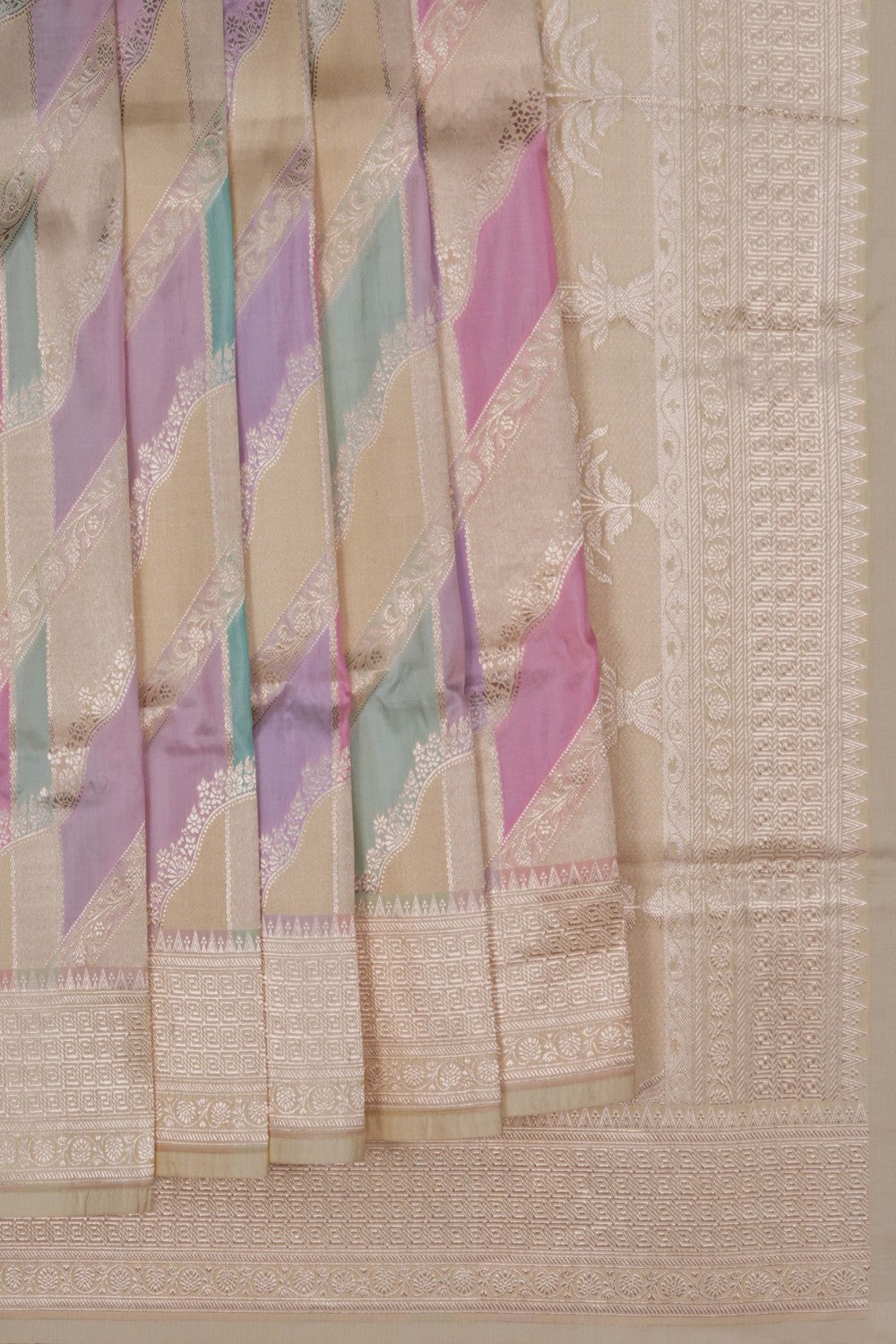 Image of Banarasi Silk Off-White Saree