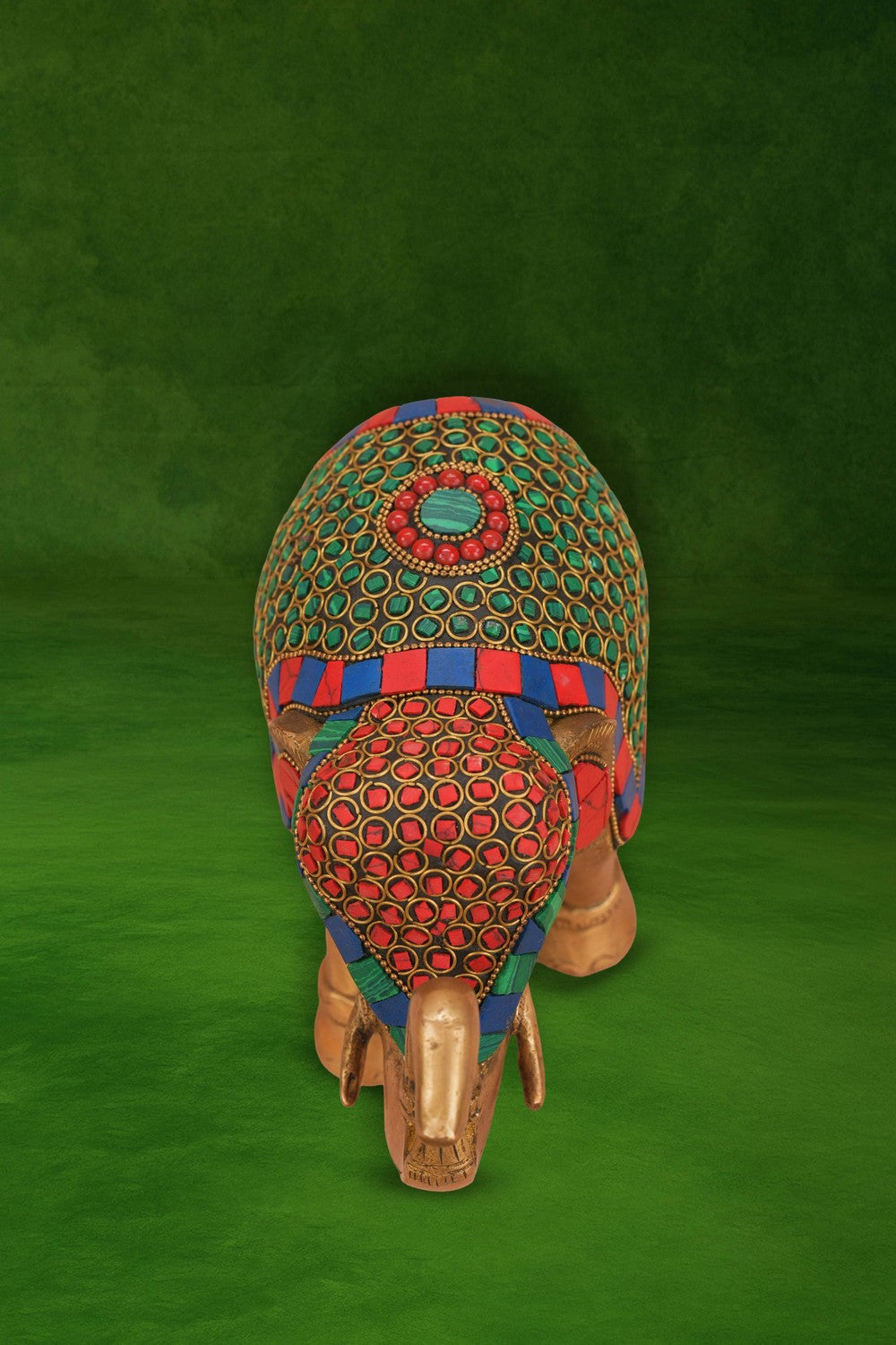 Image of Brass with Gemstone Elephant