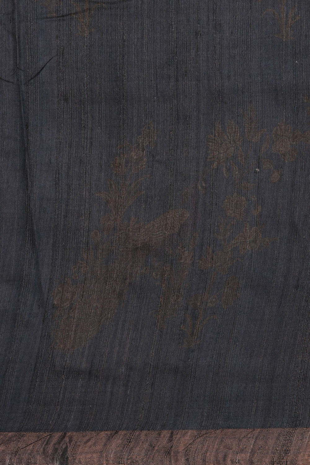 Image of Tussar Silk Floral Print Saree