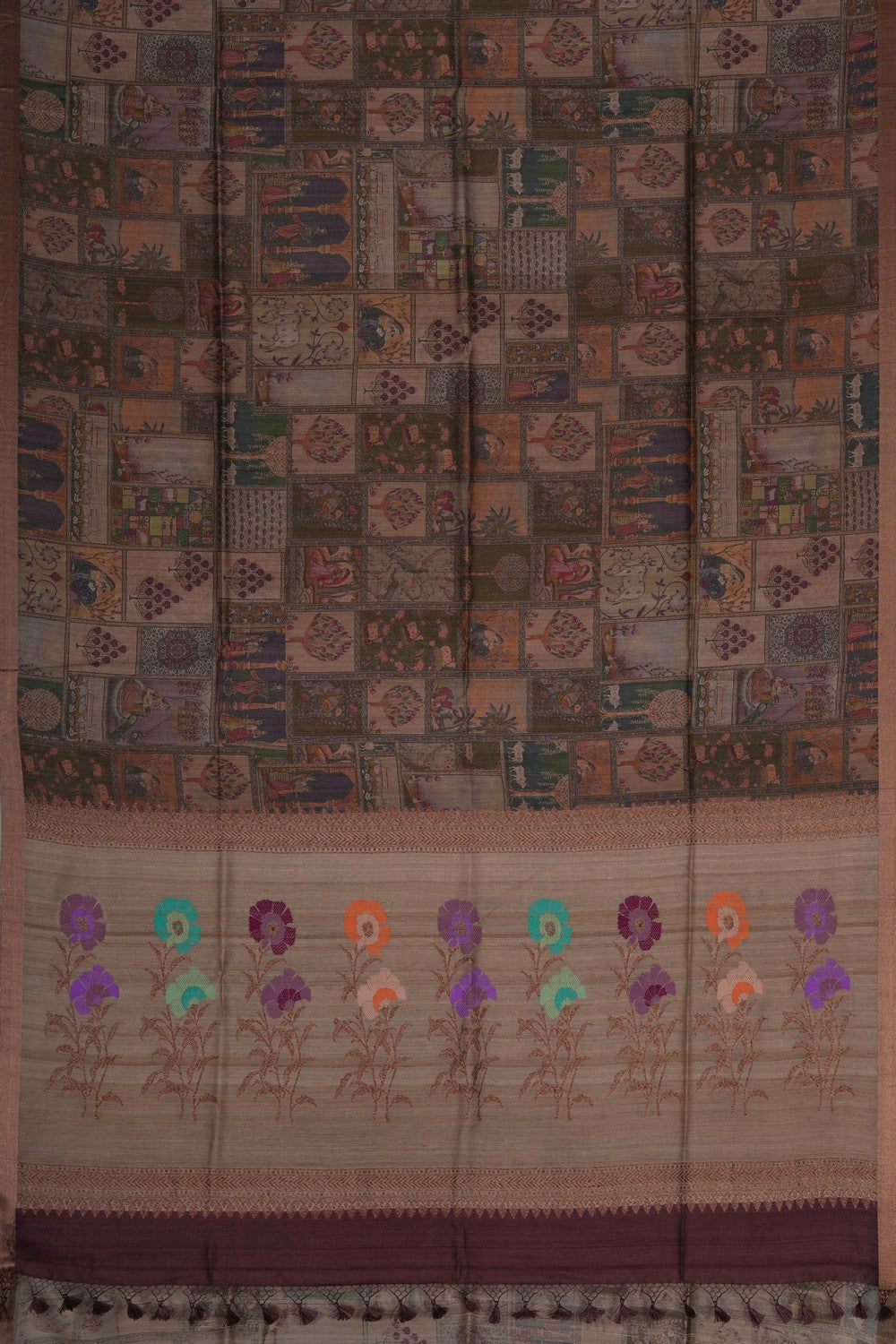 Image of Tussar silk aesthetic printed saree