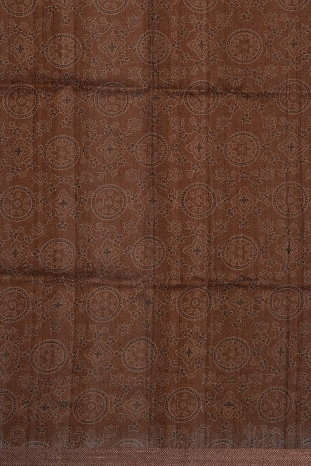 Image of Desi Tussar Silk Aesthetic Print Saree