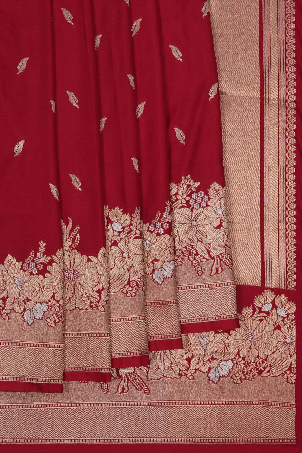 Image of Banarasi Silk Red Saree