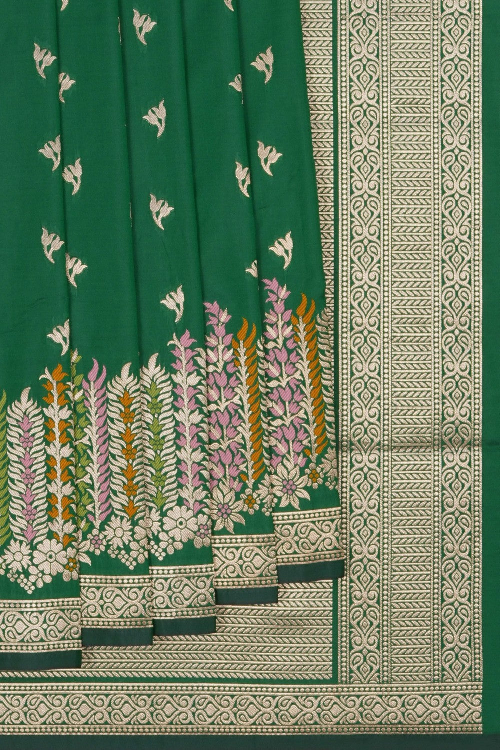 Image of Banarasi Silk Green Saree