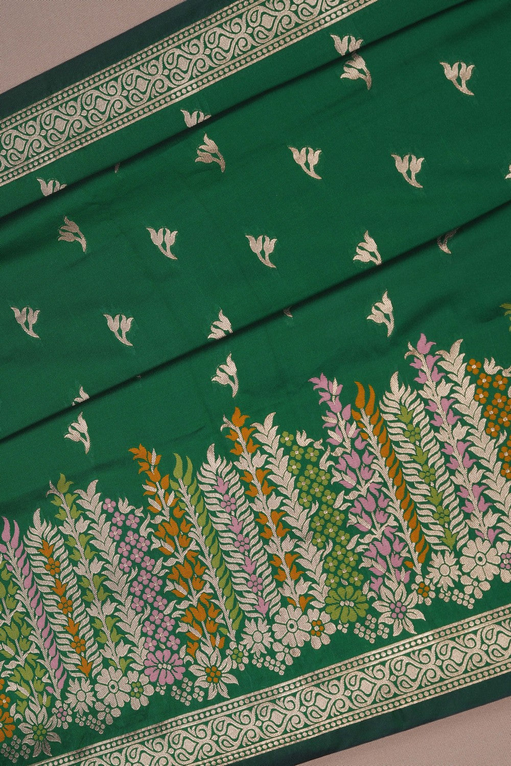 Image of Banarasi Silk Green Saree