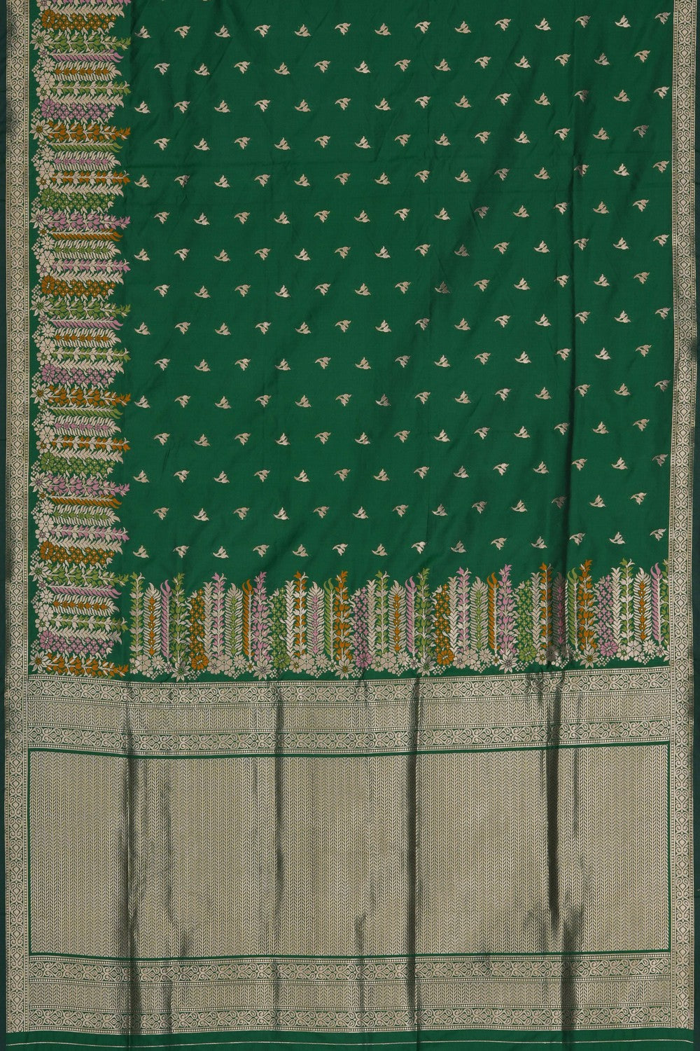Image of Banarasi Silk Green Saree