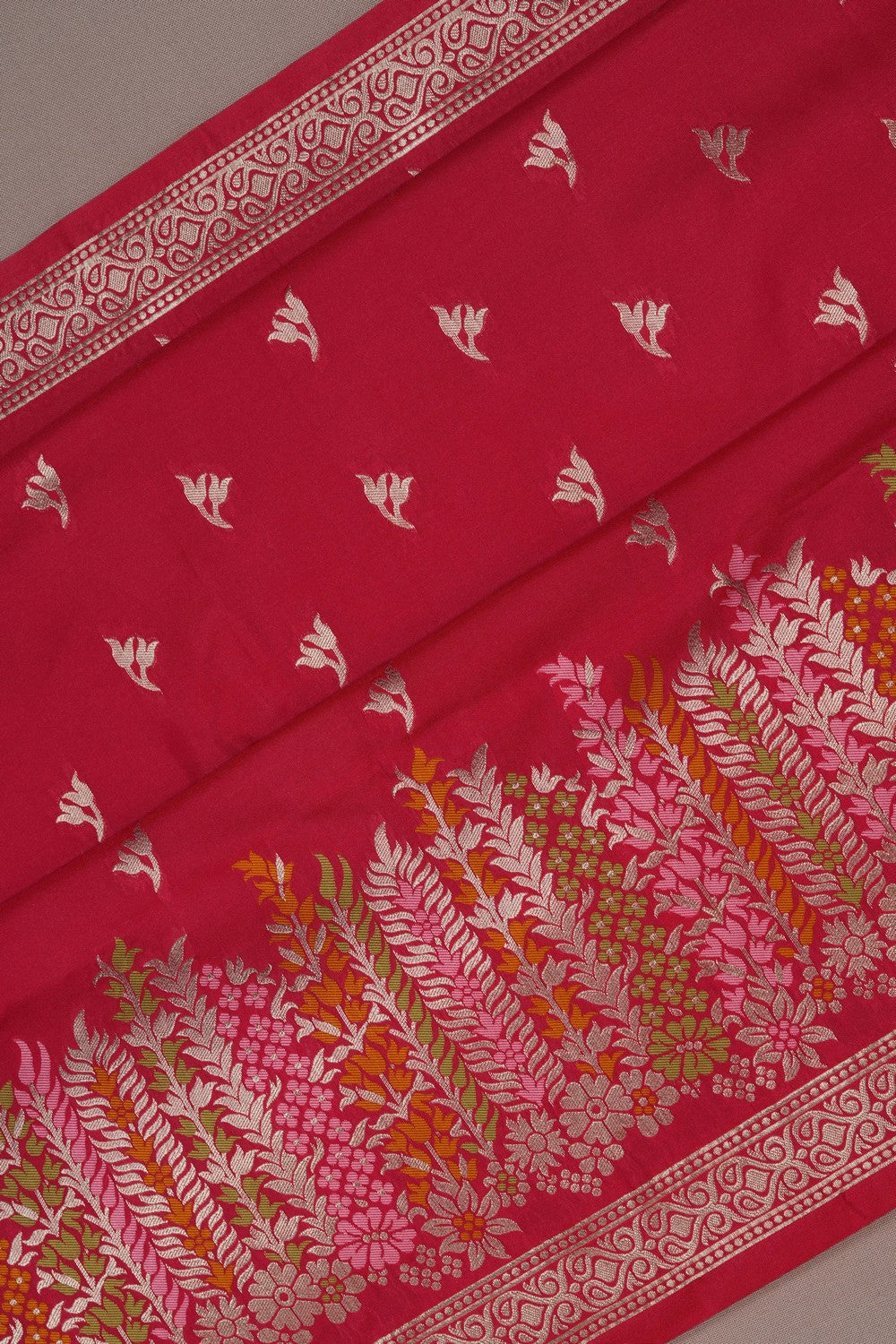 Image of Banarasi Silk Red Saree