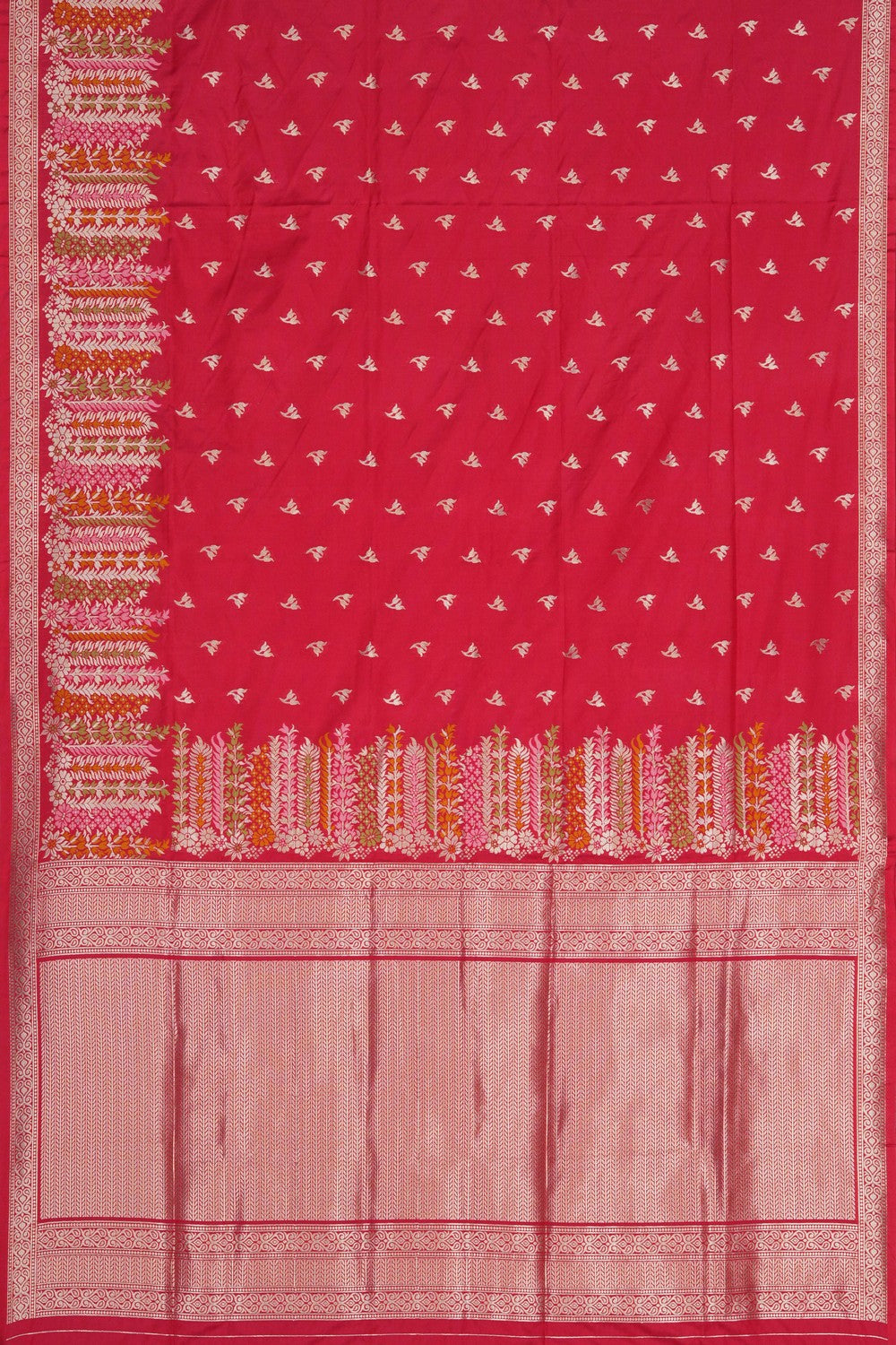 Image of Banarasi Silk Red Saree