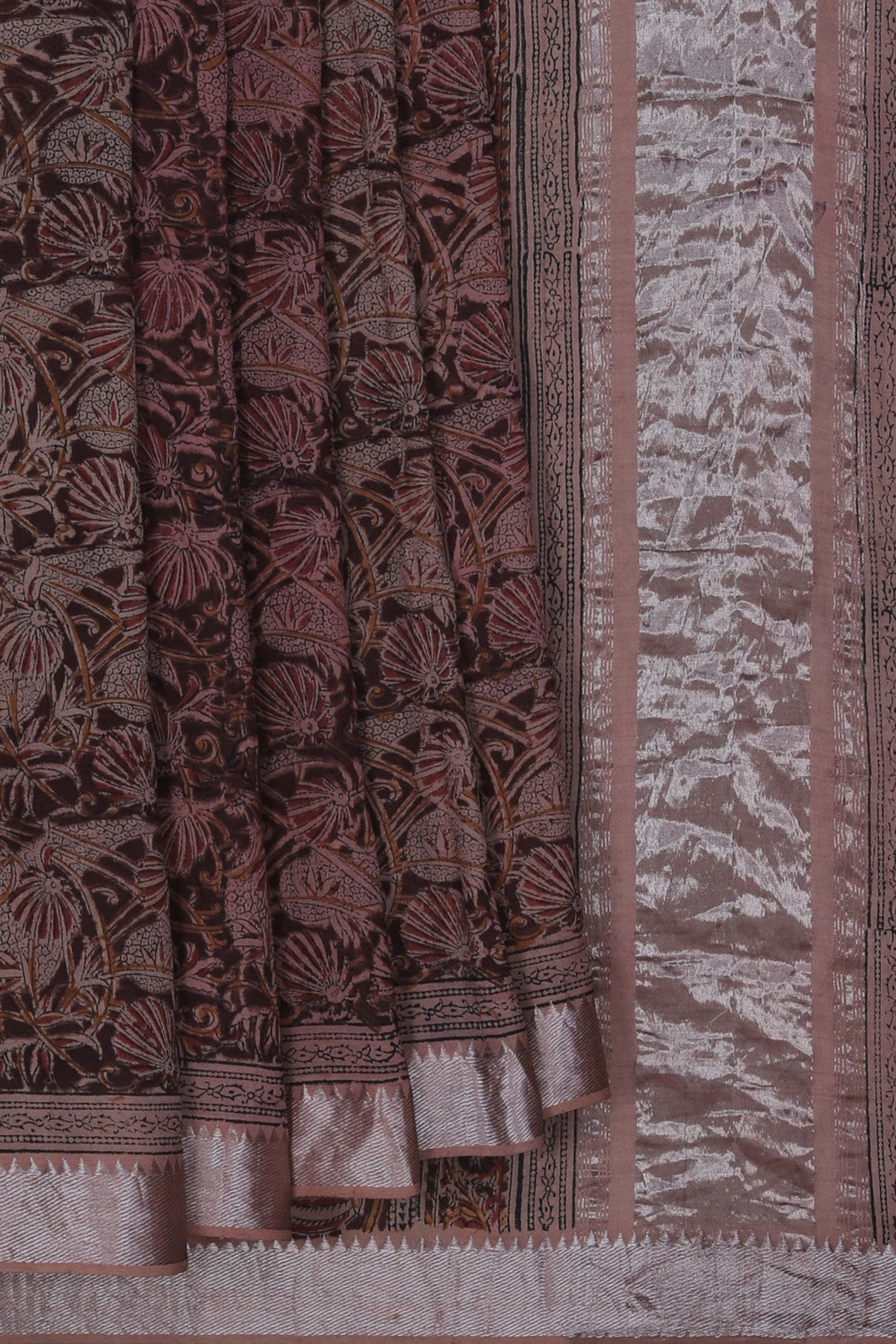 Image of Mangalgiri Silk Saree With Floral Prints