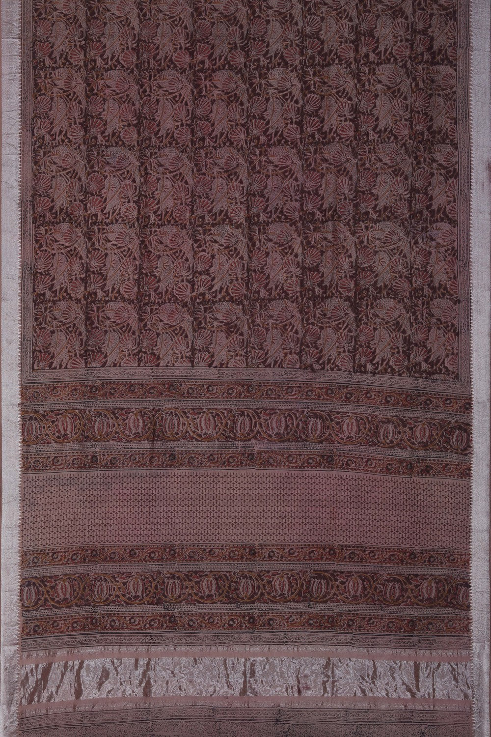 Image of Mangalgiri Silk Saree With Floral Prints