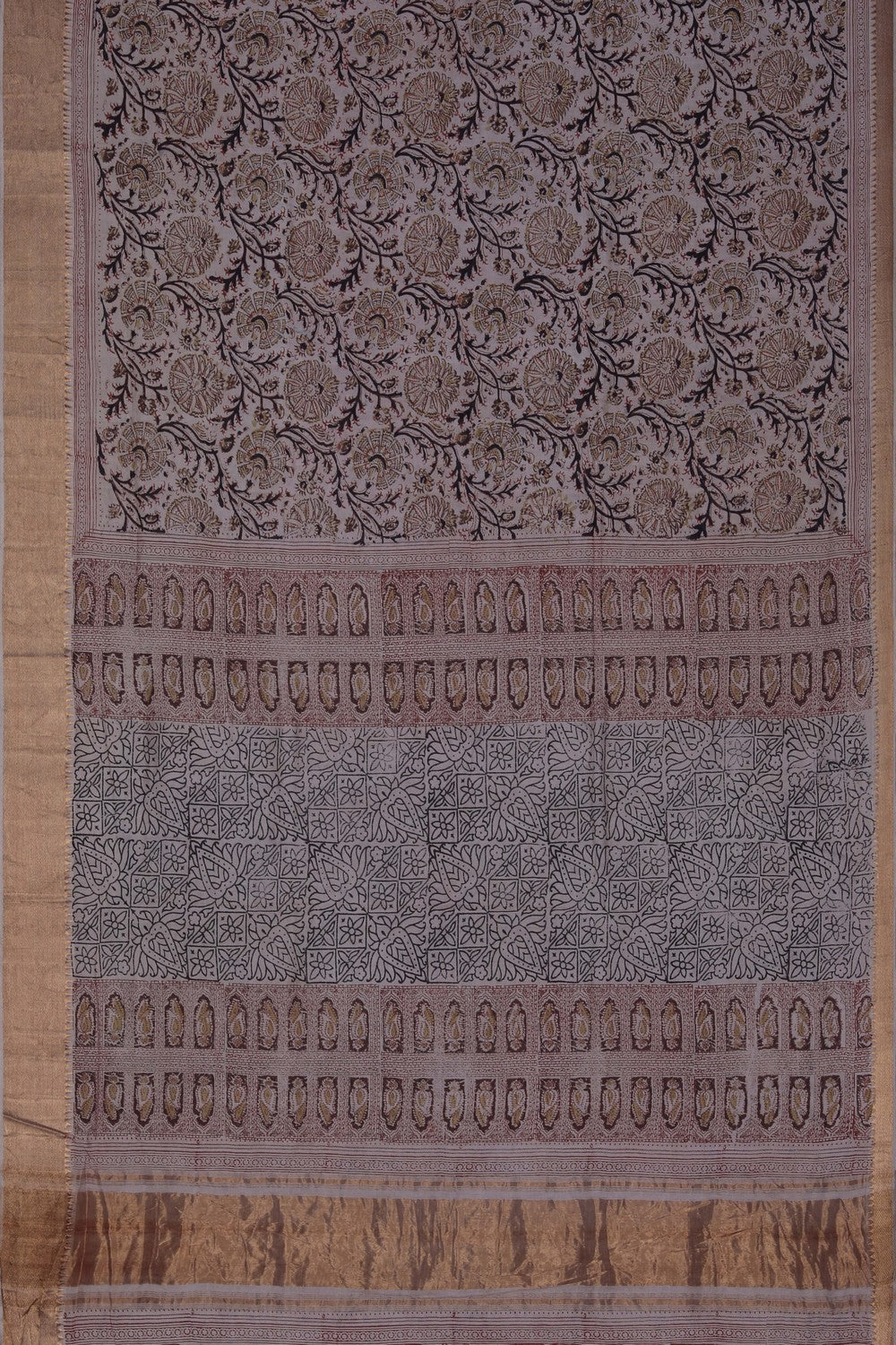 Image of Mangalgiri Silk Saree With Floral Prints