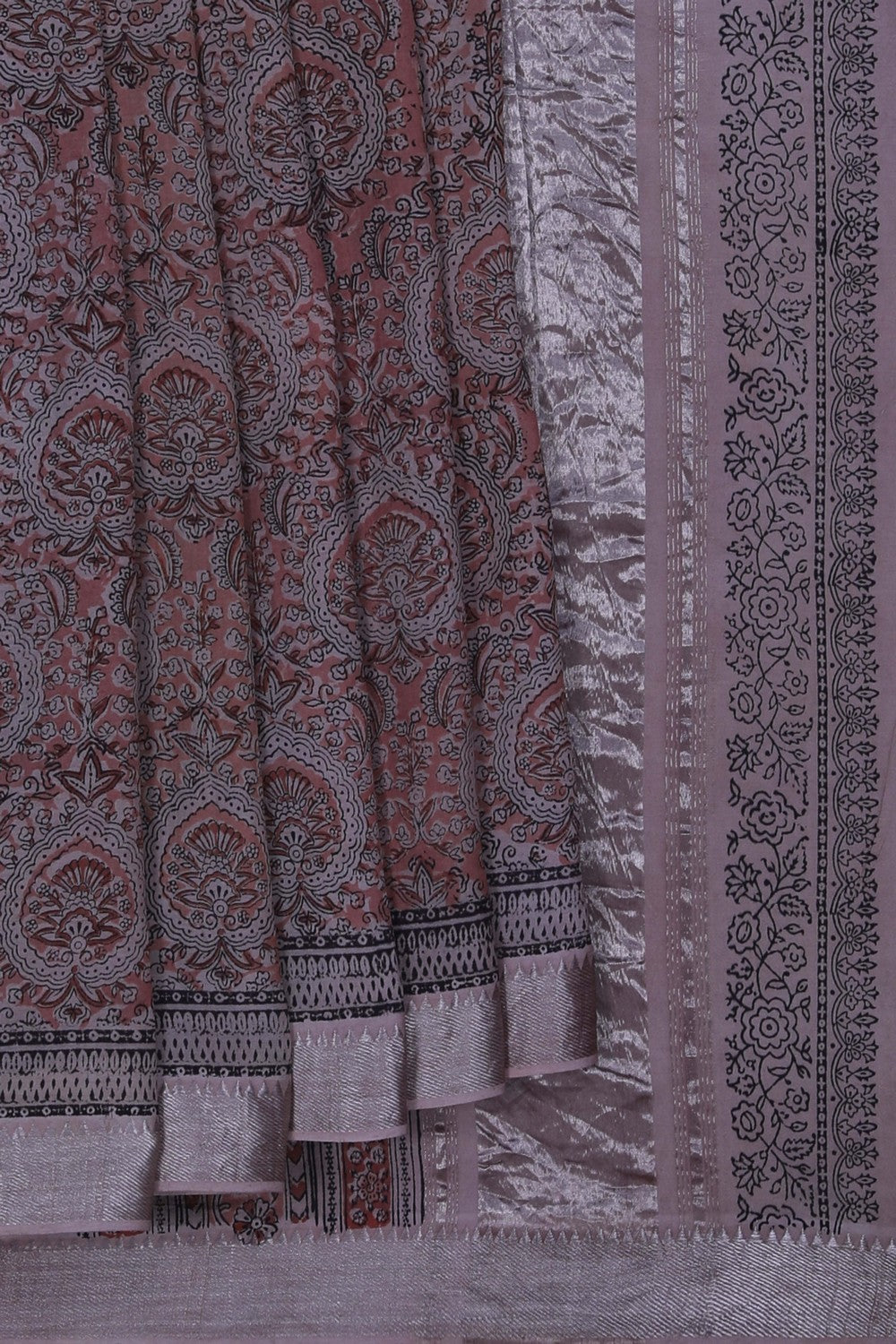 Image of Mangalgiri Silk Saree With Floral Prints