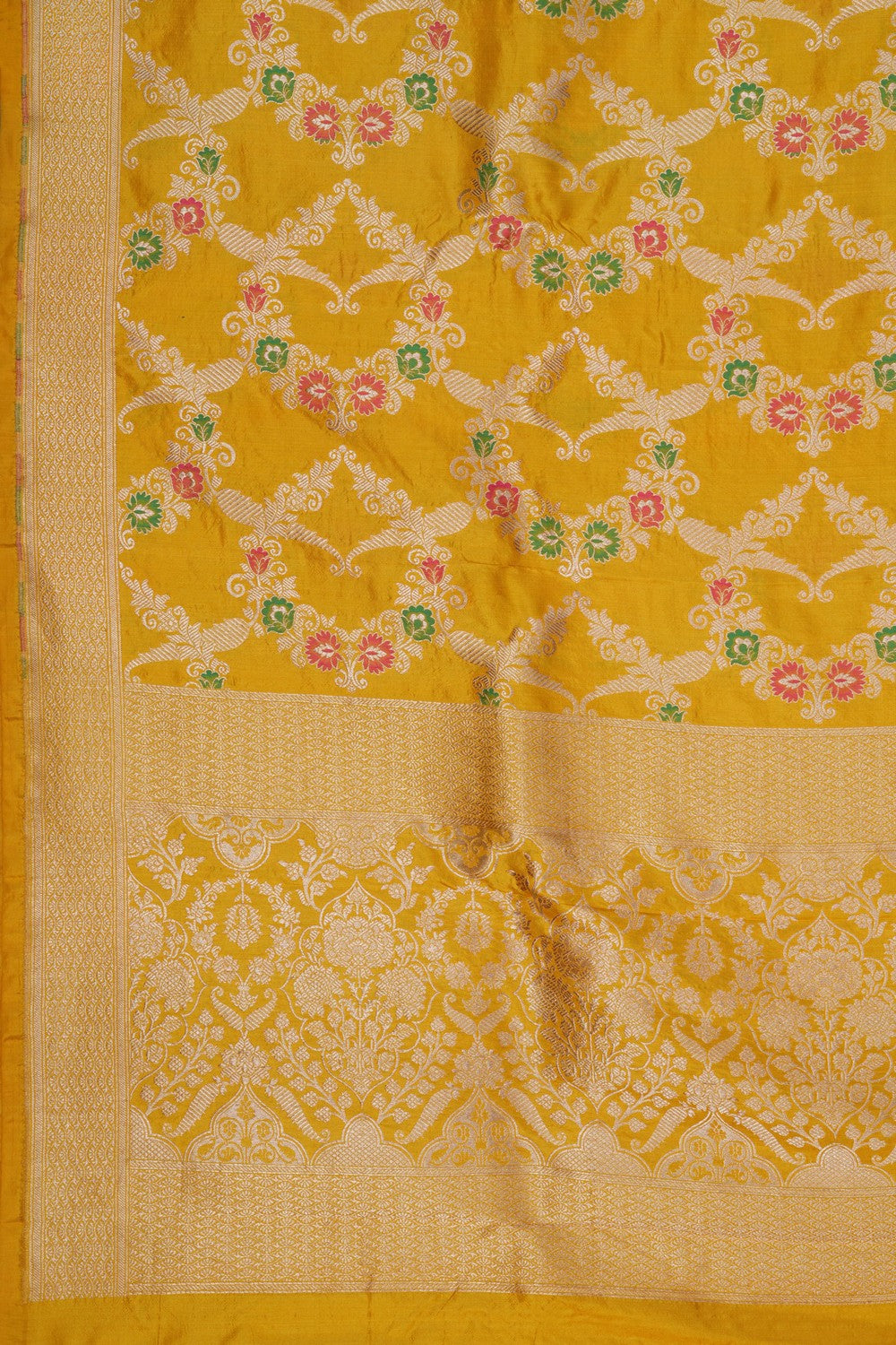 Image of Banarasi Silk Mustard Dupatta