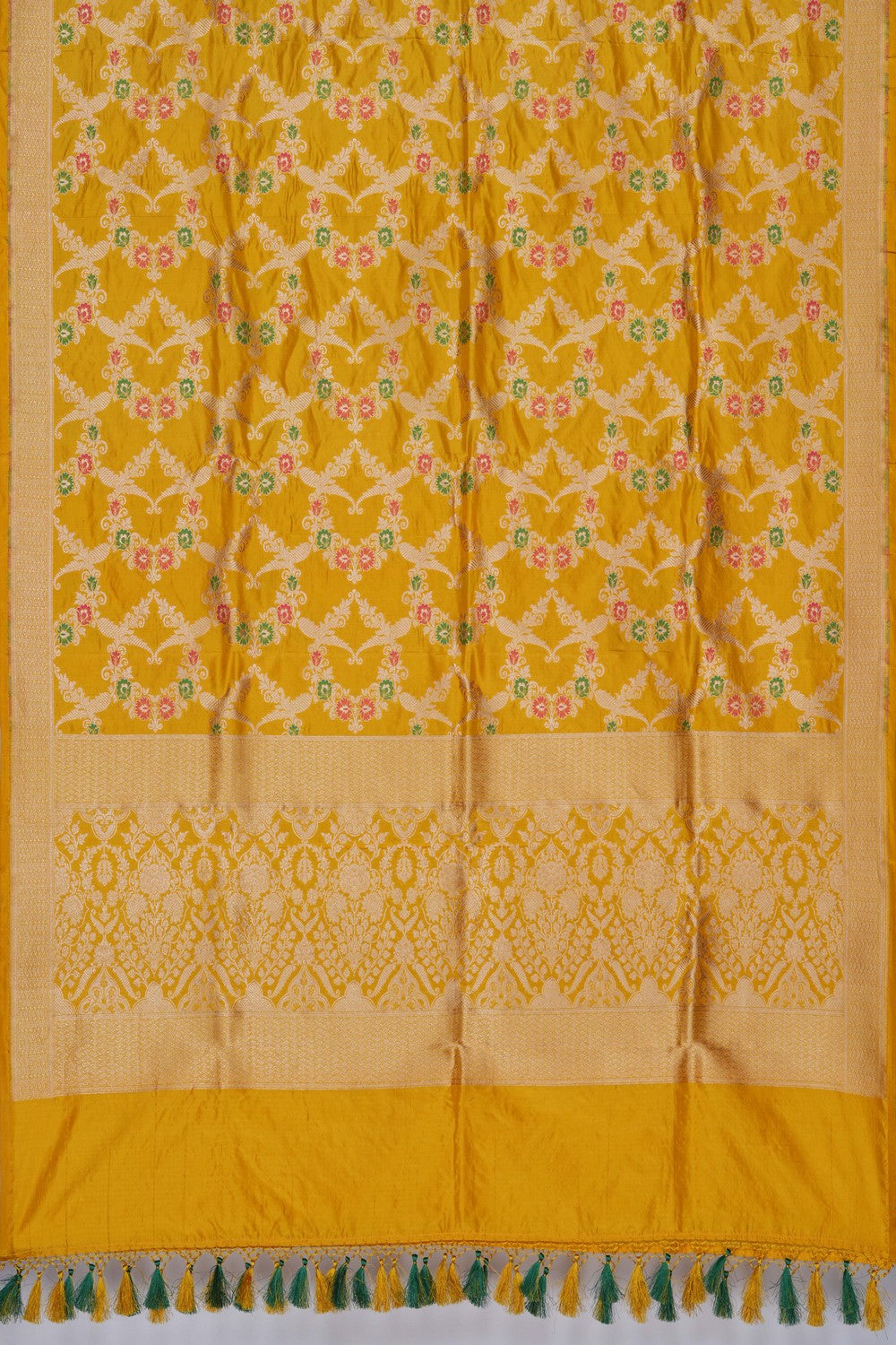 Image of Banarasi Silk Mustard Dupatta