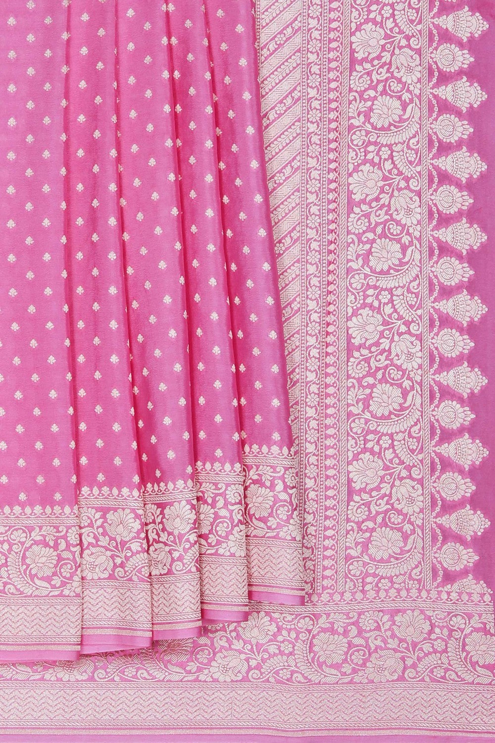 Image of Banarasi Crepe Pink Saree