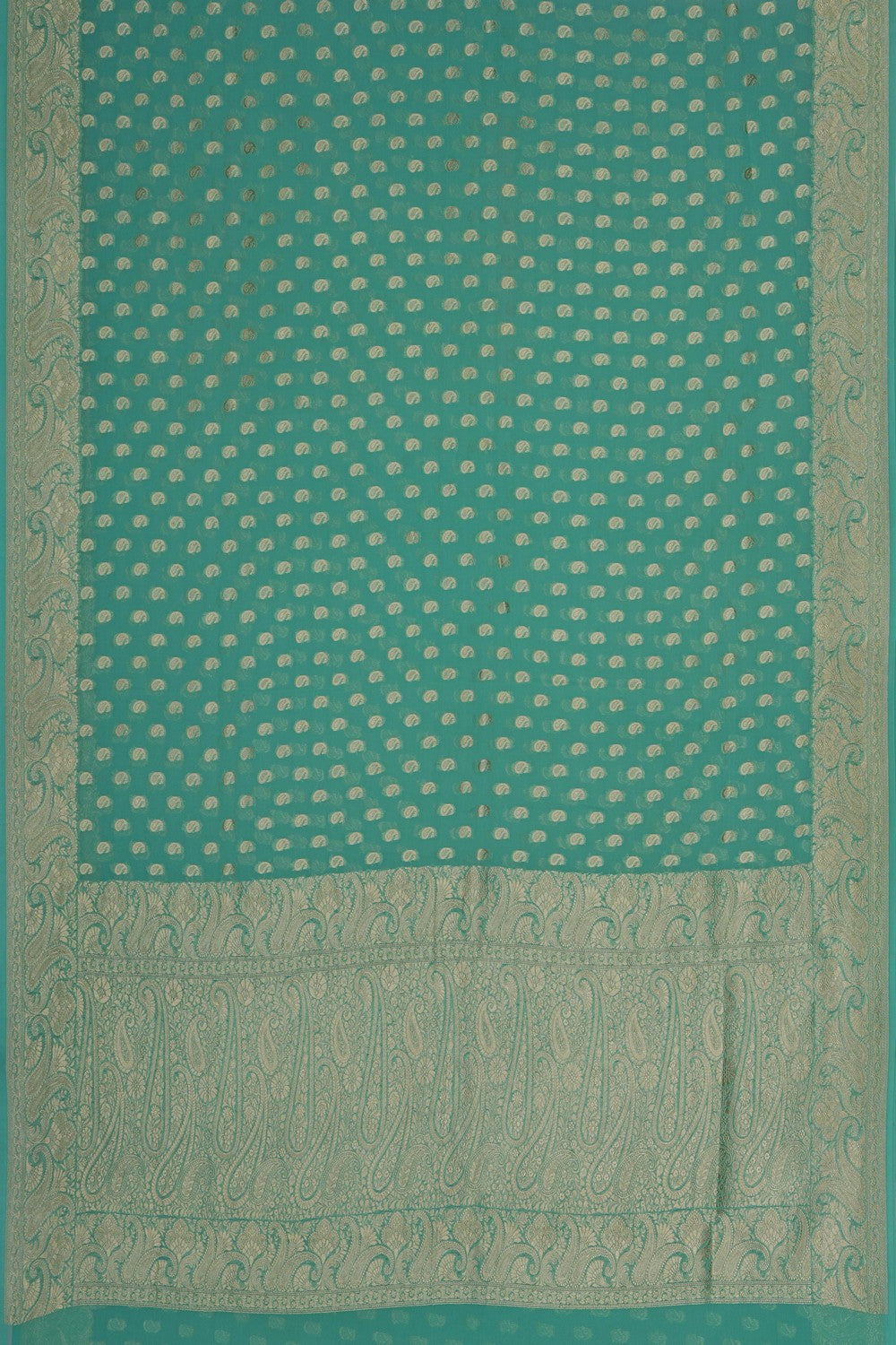 Image of Banarasi Georgette Sea-Green Saree