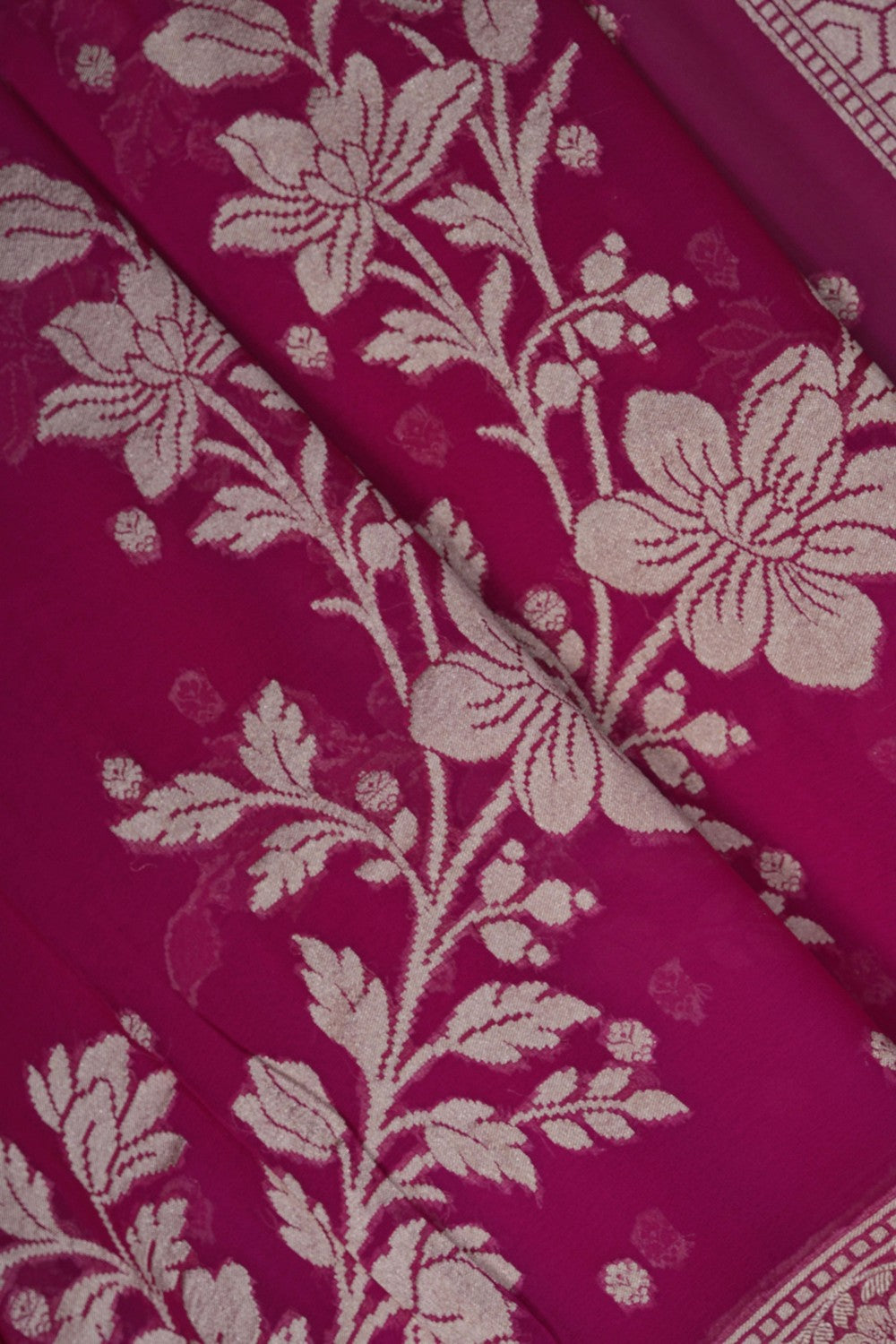 Image of Banarasi Georgette Pink Saree