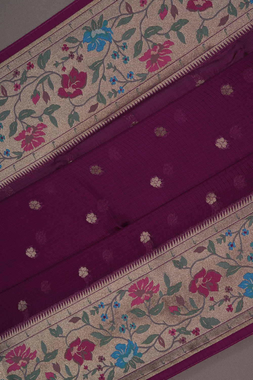 Image of Kota Silk Purple Saree