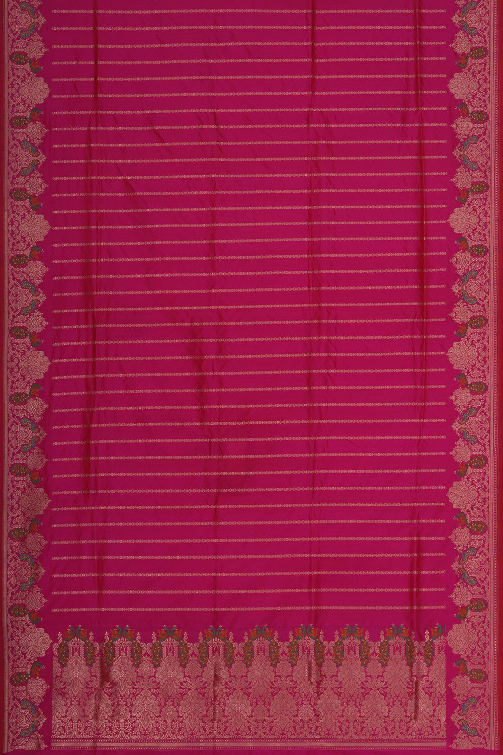 Image of Banarasi Silk Brocade Pink Saree