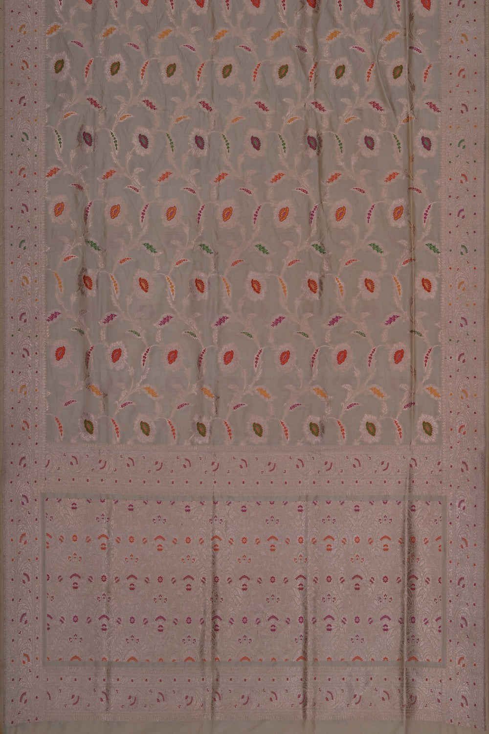 Image of Banarasi Silk Brocade Off-White Saree