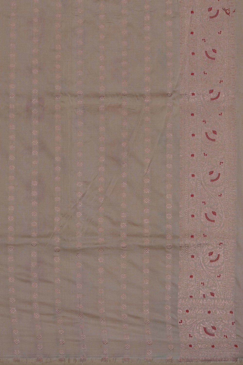 Image of Banarasi Silk Brocade Off-White Saree