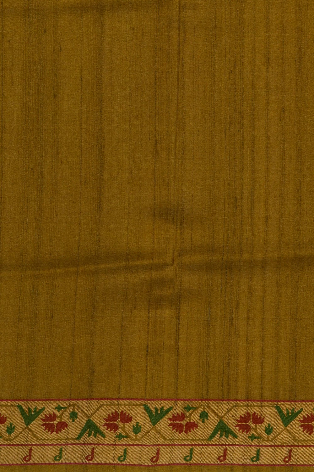 Image of A Floral Print Tussar Silk Saree