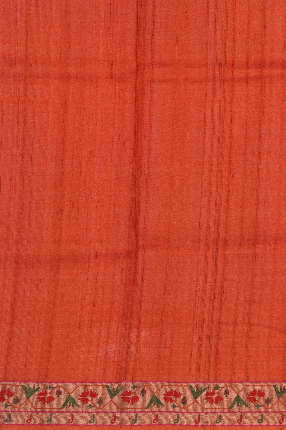 Image of A Floral Print Tussar Silk Saree