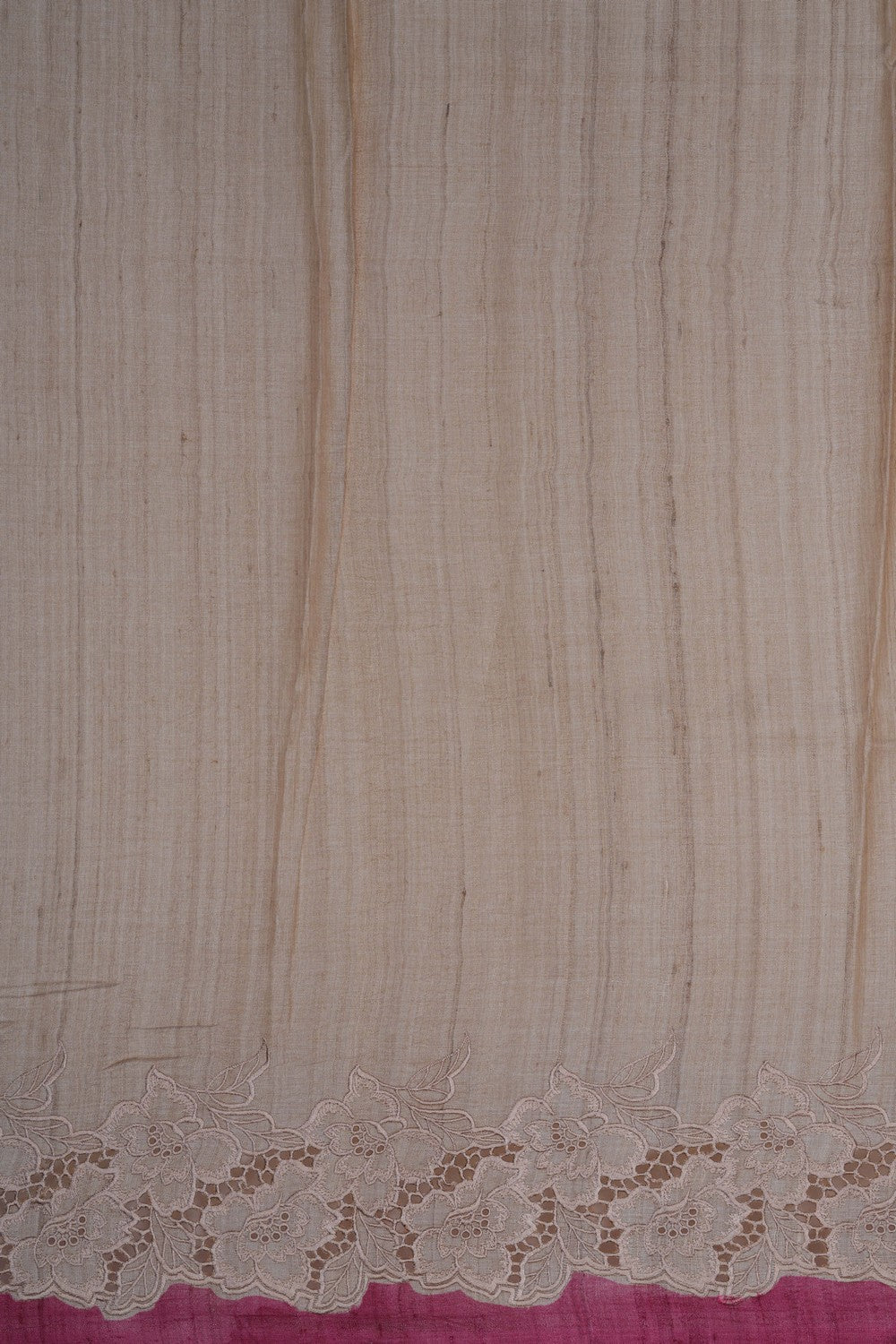 Image of A Floral Print Tussar Silk Saree