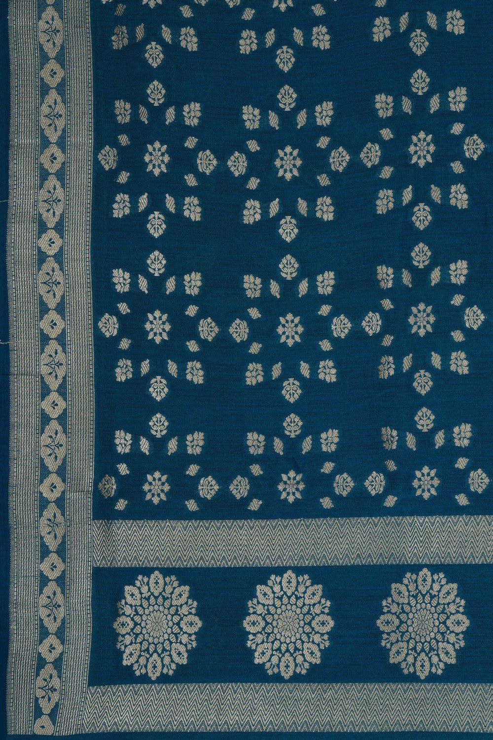 Image of Banarasi Silk Blue Dupatta