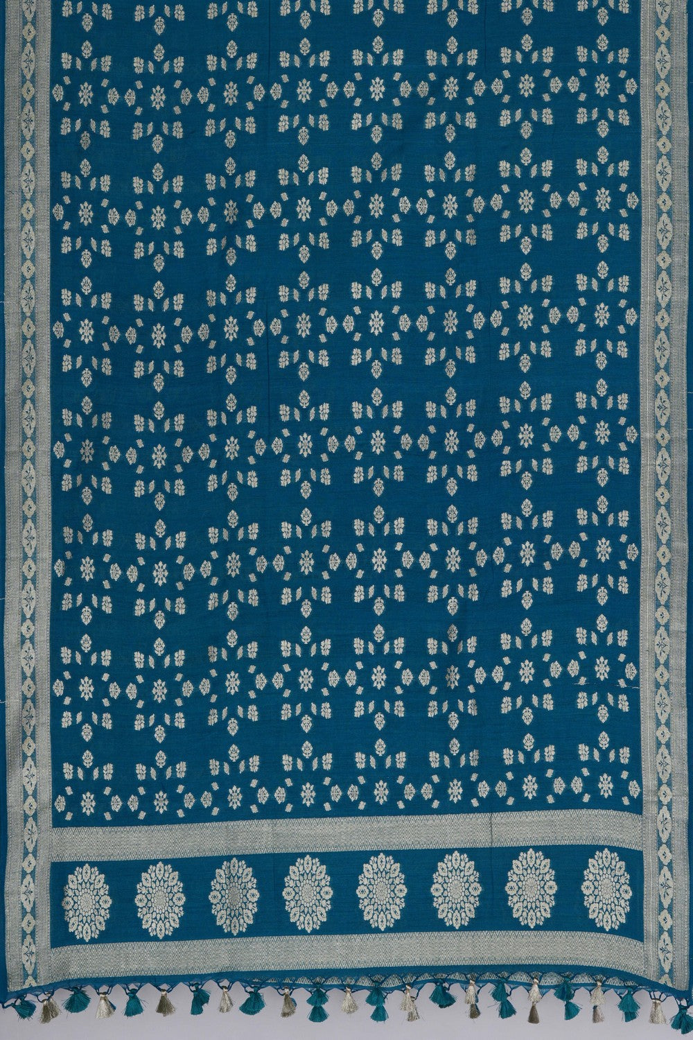 Image of Banarasi Silk Blue Dupatta