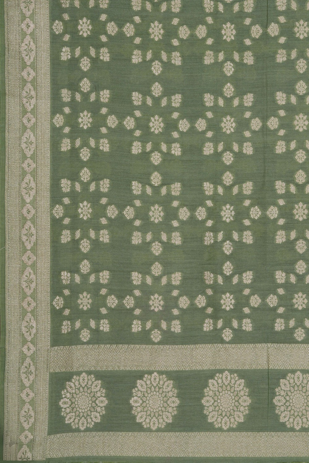 Image of Banarasi Silk Sage Green Dupatta
