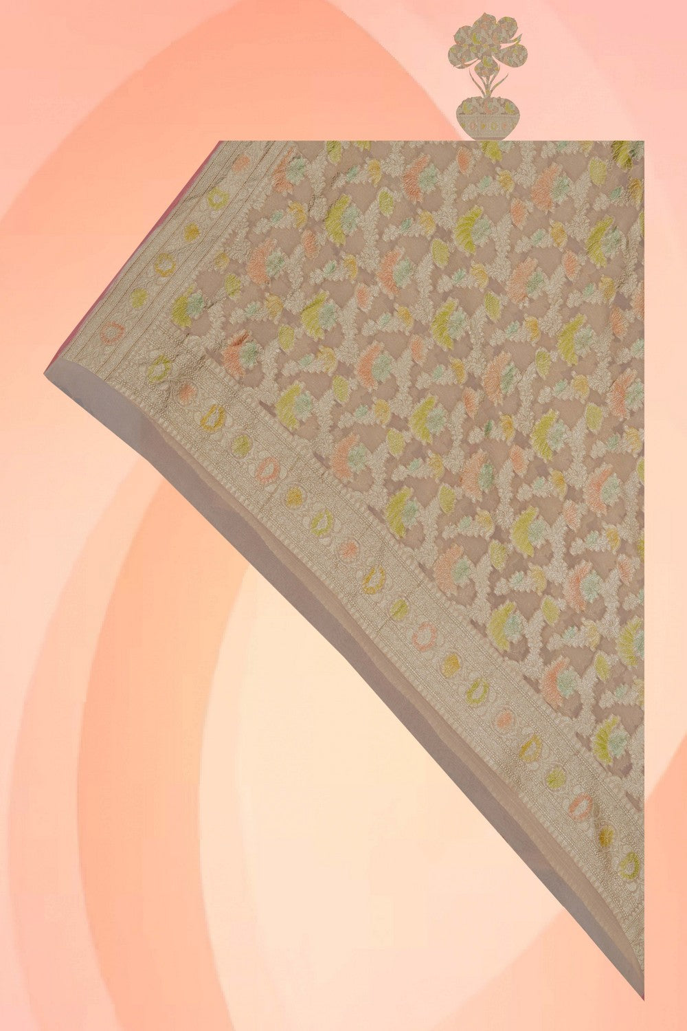 Image of Banarasi Silk Beige Dupatta