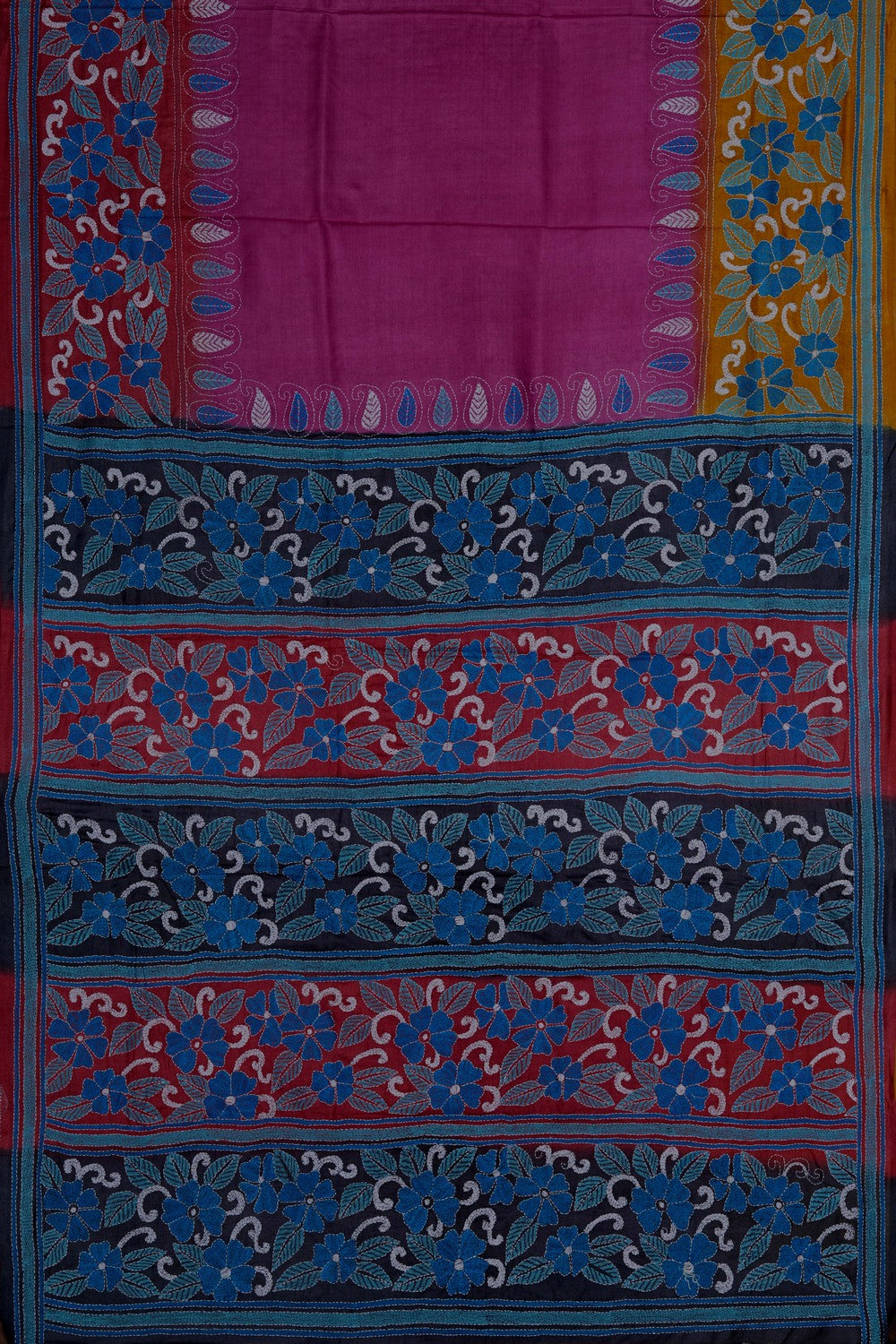 Image of A Tussar Silk Embroidered Saree