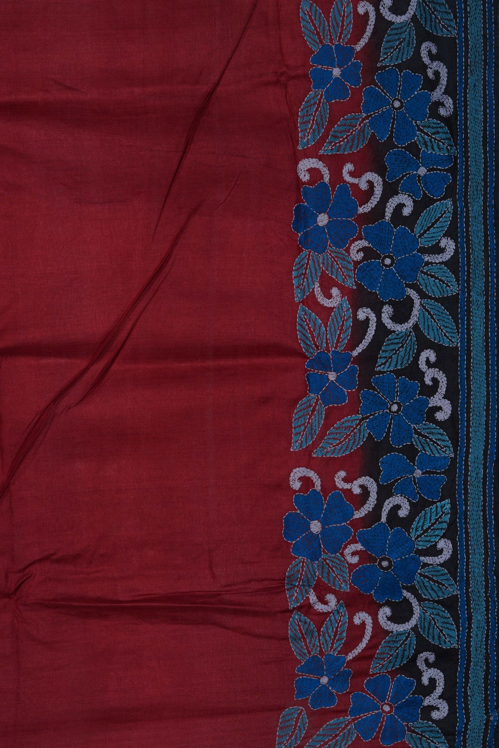 Image of A Tussar Silk Embroidered Saree