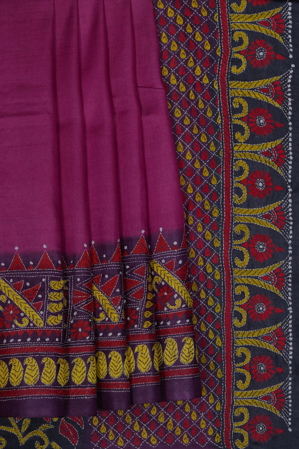 Image of A Tussar Silk Embroidered Saree