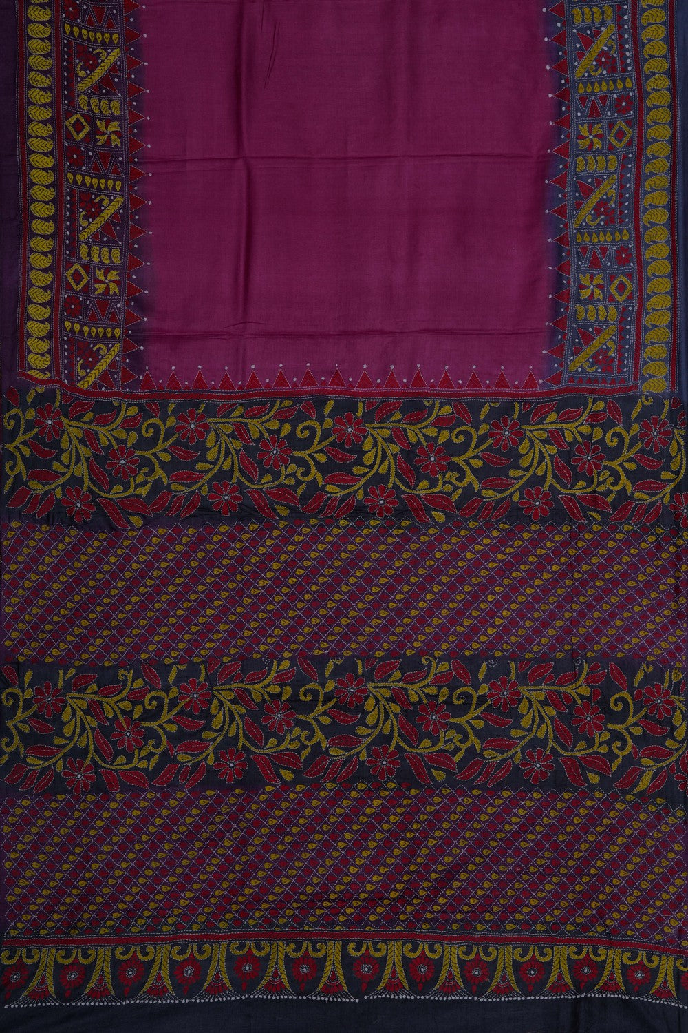 Image of A Tussar Silk Embroidered Saree