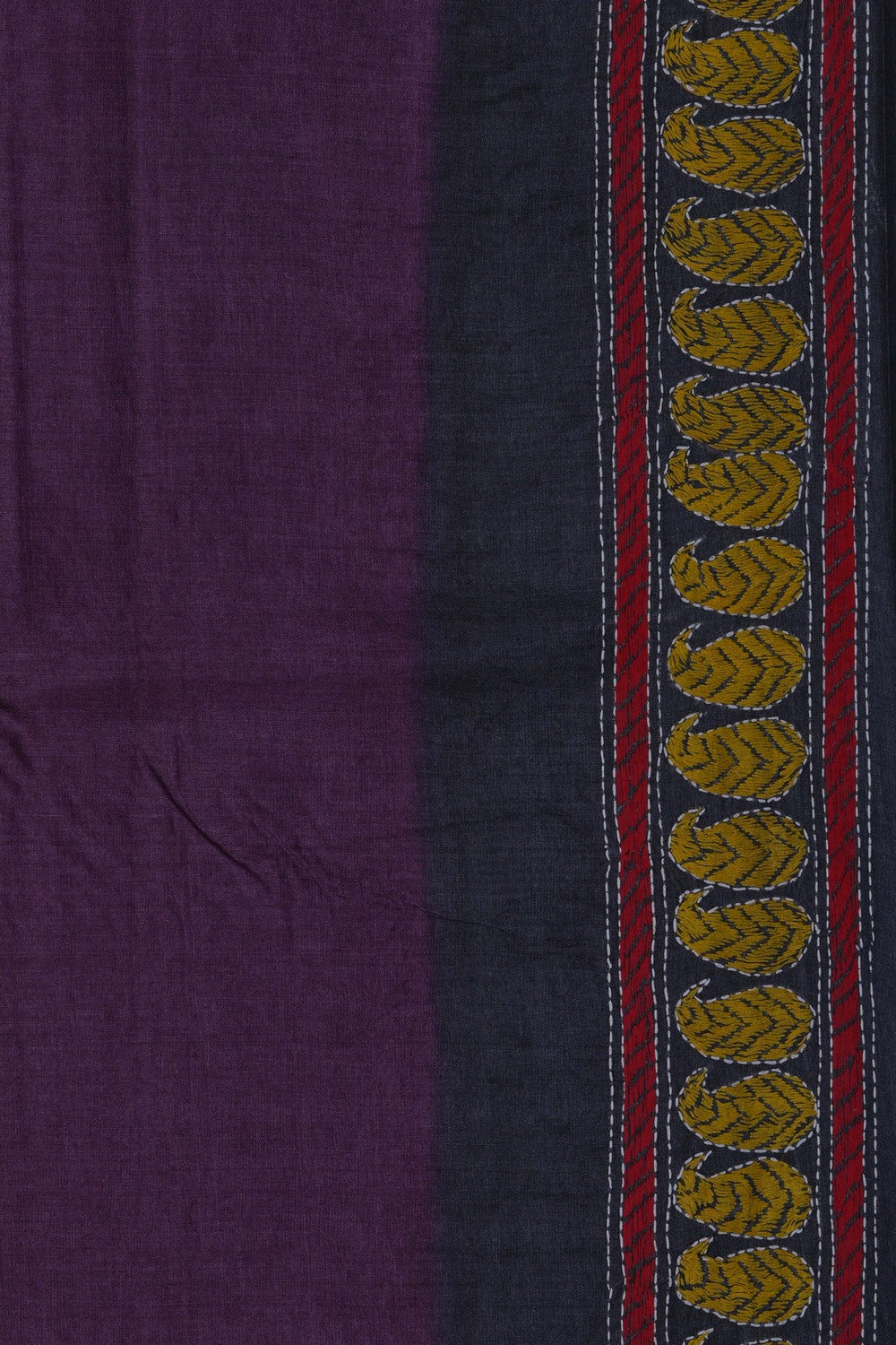 Image of A Tussar Silk Embroidered Saree