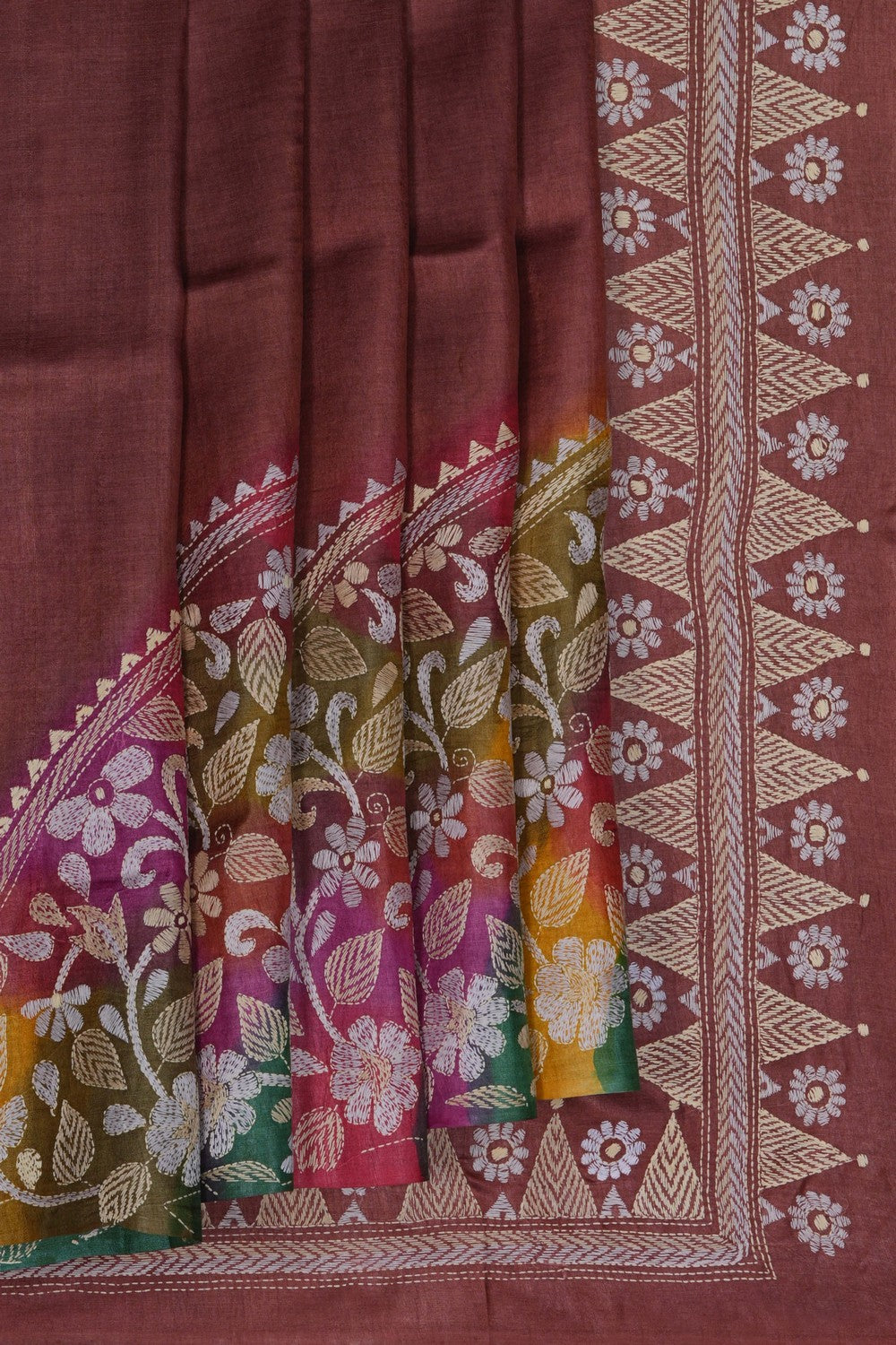 Image of A A Kantha Embroidery Saree