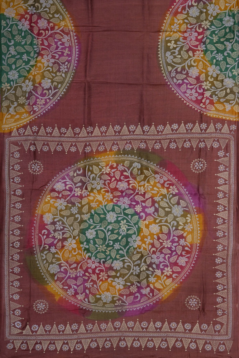 Image of A A Kantha Embroidery Saree