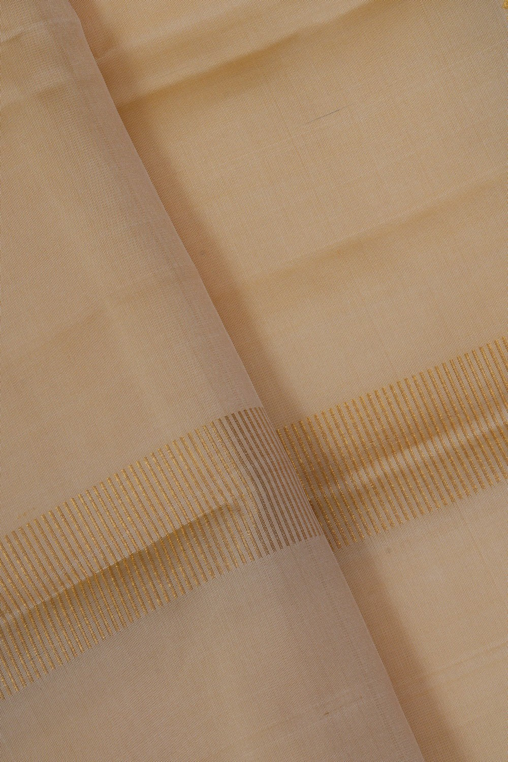 Image of Kanchi Silk Cream Dhoti With Kanduva (8 X 4)