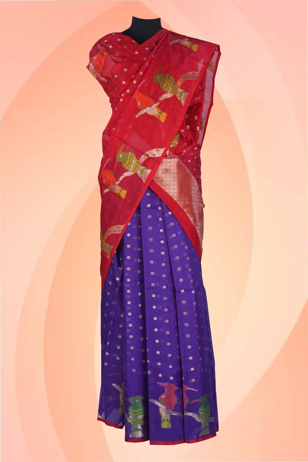 Image of Kota Silk Pavada Unstitched 3 Pcs Set