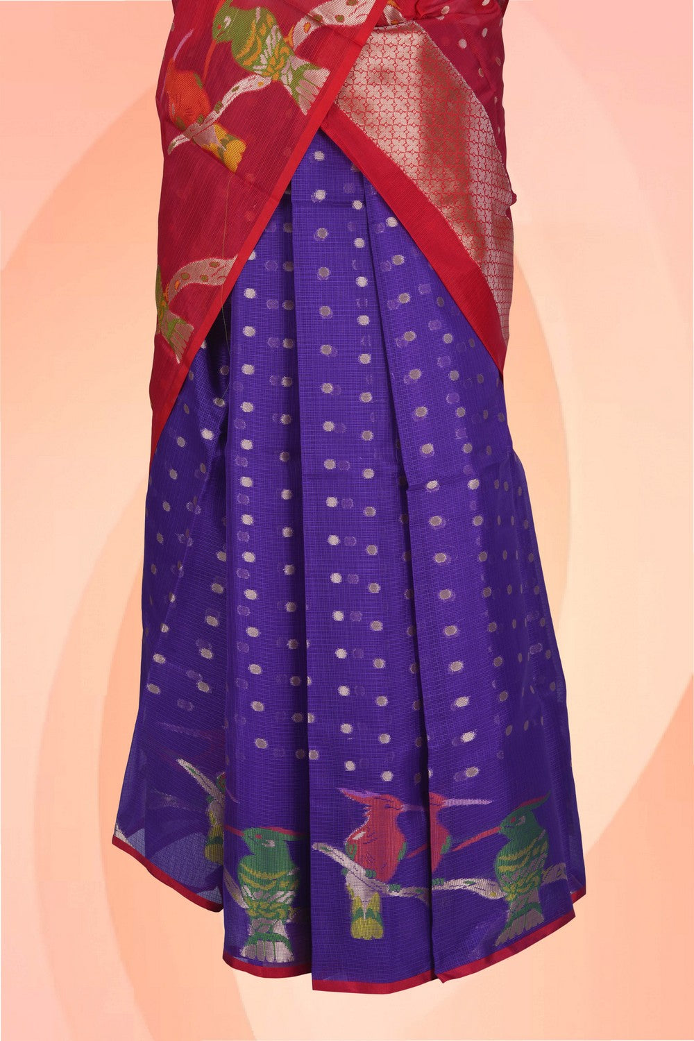 Image of Kota Silk Pavada Unstitched 3 Pcs Set