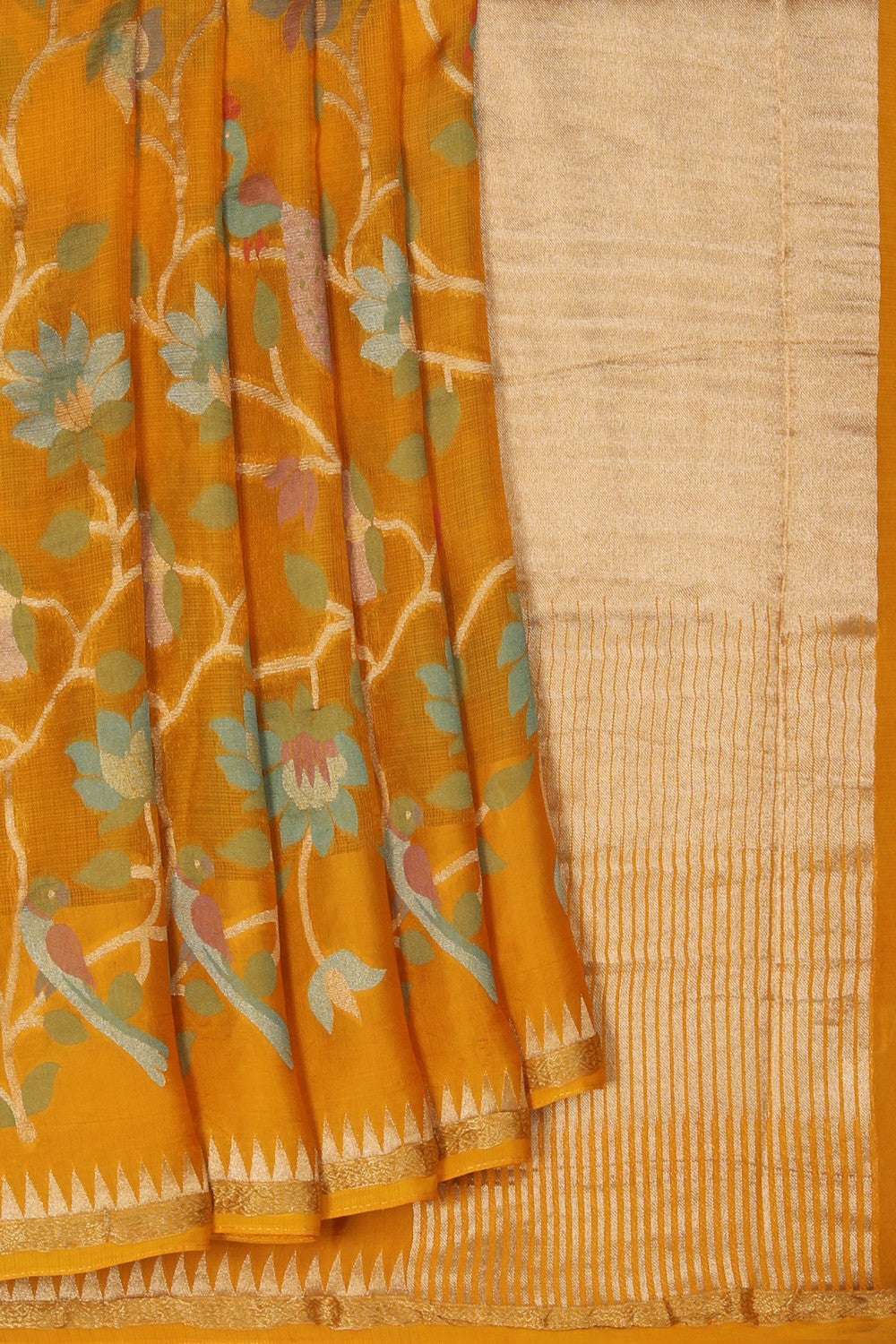 Image of Kota Silk Mustard Saree