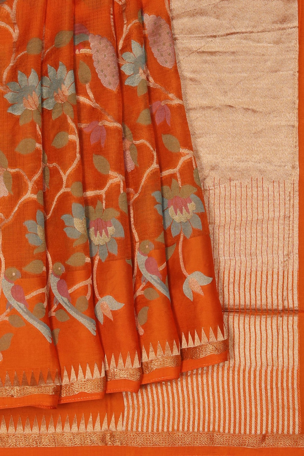 Image of Kota Silk Orange Saree