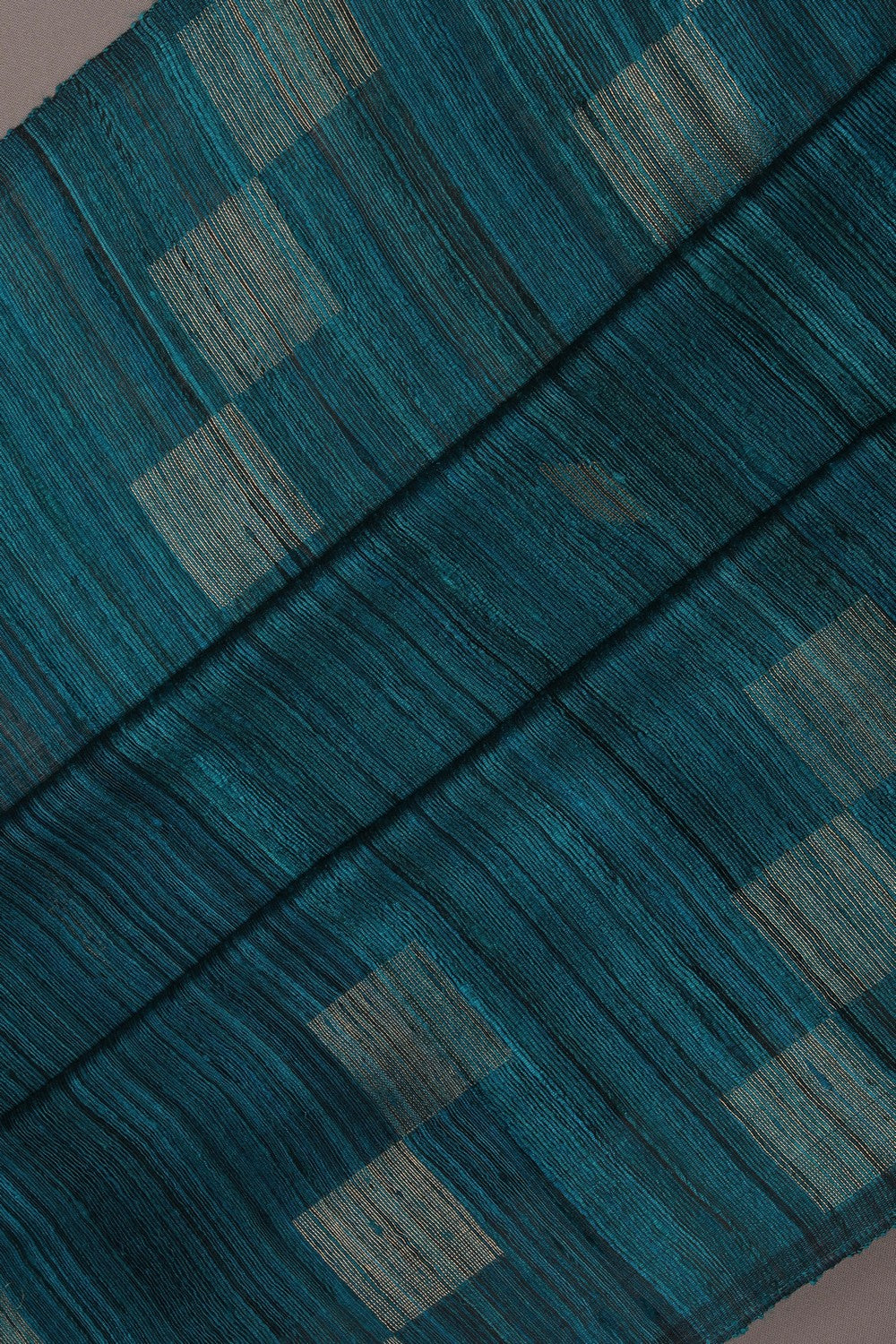 Image of A Teal Blue Dupion Silk Saree